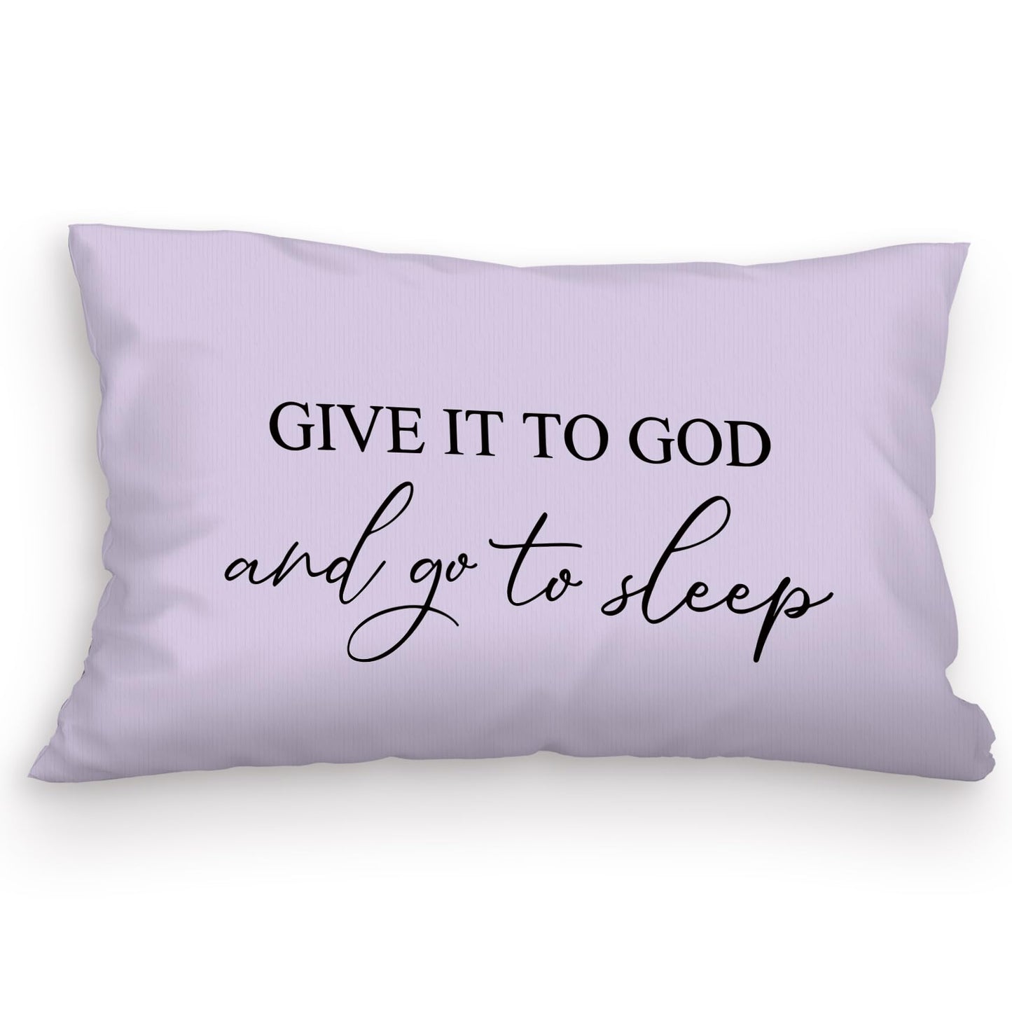 kdqua Give It to God,Go to Sleep Decorative Pillows for Bed Bedroom Christian Prayer Room Decor Blue Christian Bible Pillow Covers 12x20 Print Lilac Sleep Themed Pillow Case Cushion Cover