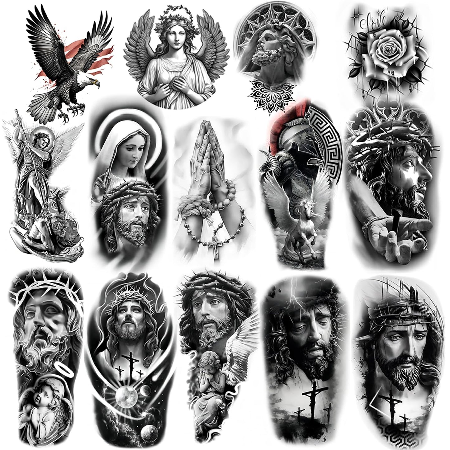 Temporary Religious Tattoos Angels Jesus Mary Stickers Jesus Temporary Tattoo Christ Temporary Tattoo Angel Temporary Tattoo arge temporary tattoos for men and women