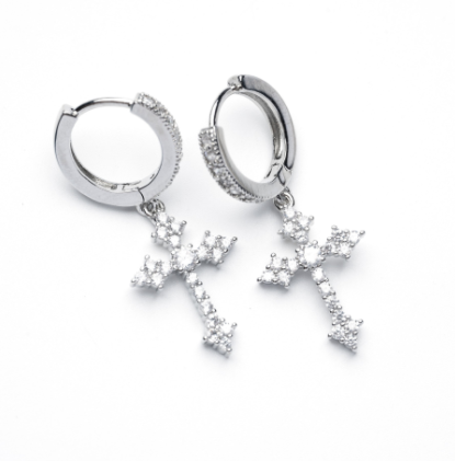 Vintage Jesus Cross Cone Earrings for Men and Women