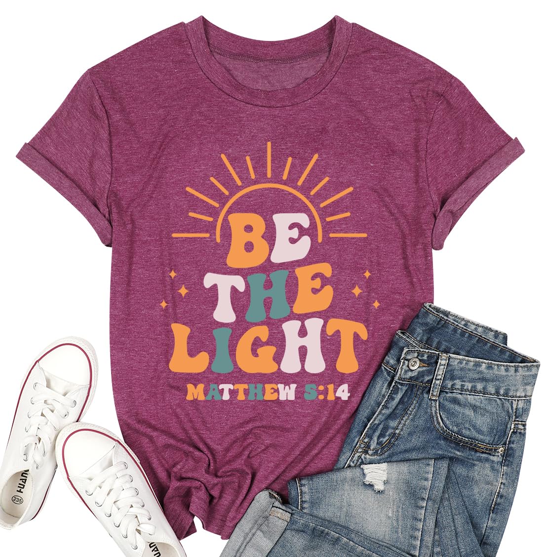 Christians T-Shirts Shirt Womens Inspirations Bible Verses Tee Tops Pray Shirt Purple