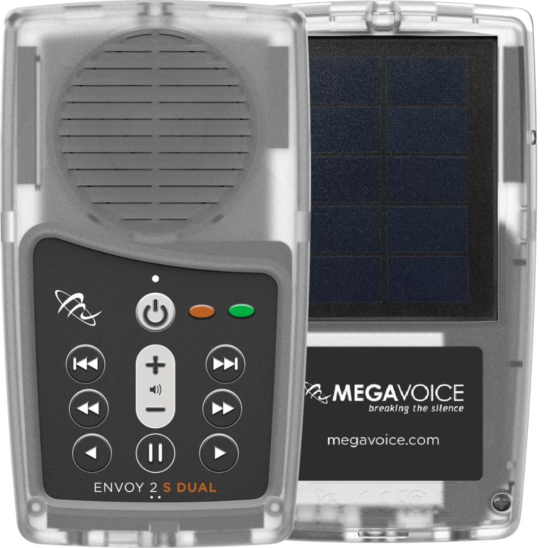 New Living Translation (NLT) Chronological Audio Bible with The Daily Bible Podcast Featuring Tricia Goyer on The MegaVoice Solar + Audiobook Player