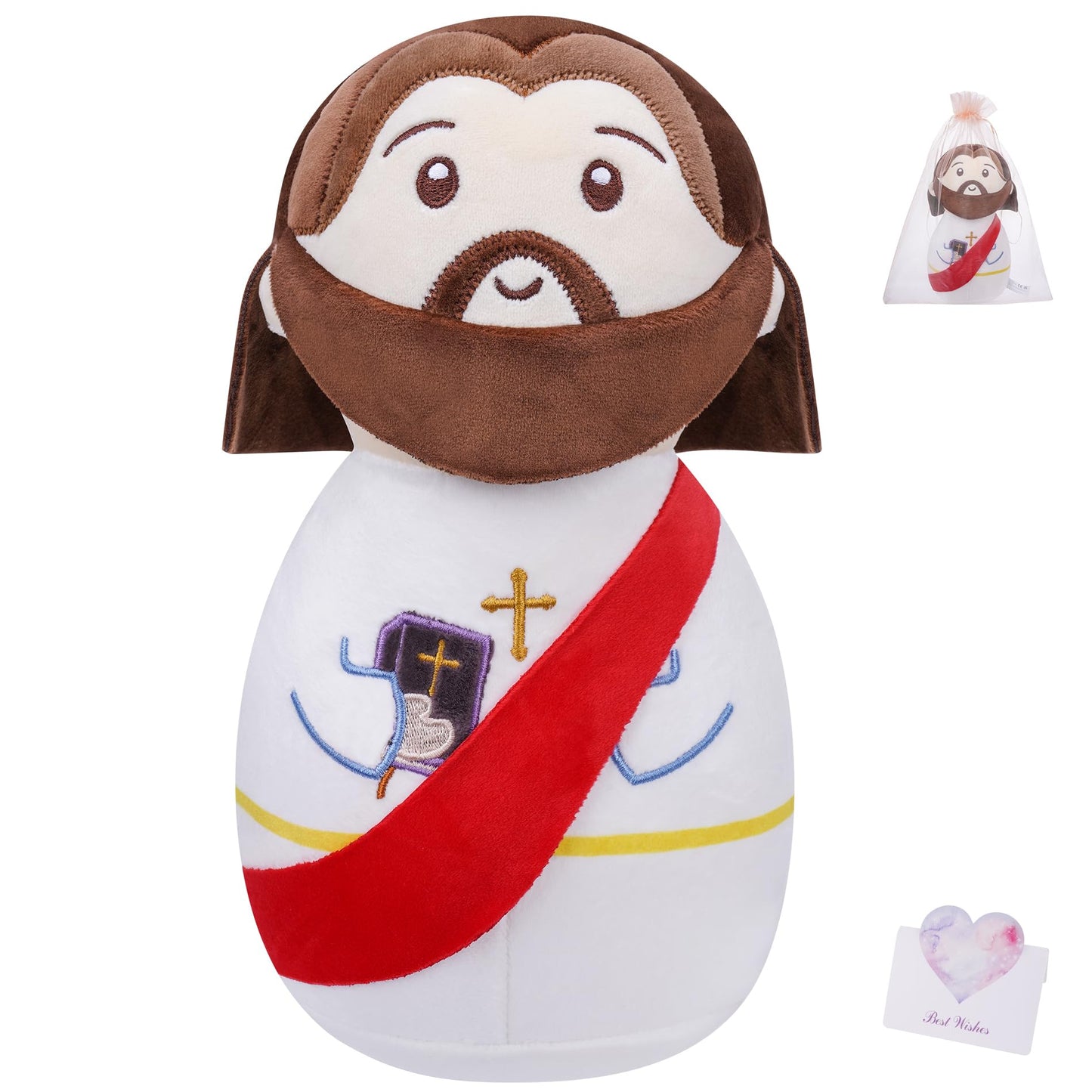 LeYoHa Jesus Plush Doll Christian Gifts - Baptism Gift for Kids Classic Religious Savior My Friend Jesus Stuffed Doll Toys with Bible 10 Inch