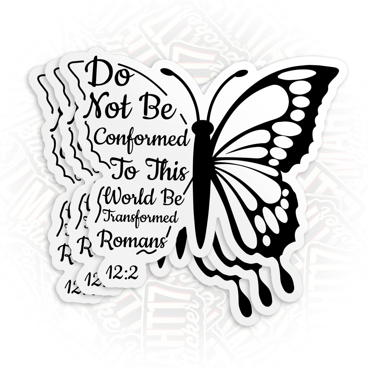 (3Pcs) Romans 12:2 Do Not Conform to The Pattern of This World Sticker Bible Christian Quote 3" Waterproof Die-Cut Vinyl Sticker for Kindle Laptop Water Bottles Stickers Gifts for Her Him 3 Inches