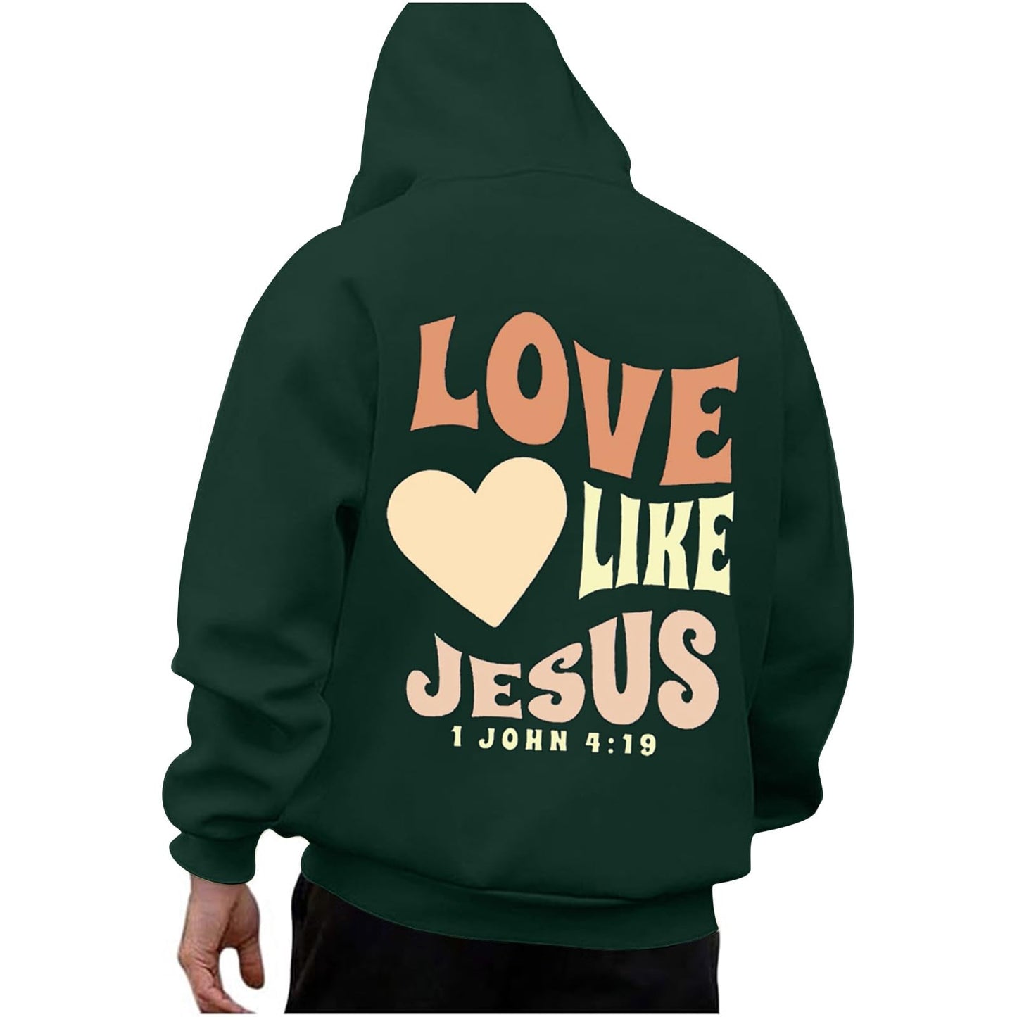 Crew Neck Sweatshirts Men Graphic Jesus Loves You Zip Up Hoodie Men Trust in The Lord Sweatshirt Letter Print Preppy Coat Long Sleeve Jacket D-green