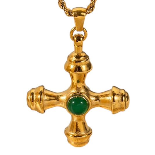 EGO VINA Crystal Zircon Cross Necklace For Women Choker Charm Virgin Mary Pendant Box Chain Female Jewelry Collier Femme - Gold-color - 17.5 inch (box) (Minimalistic G)