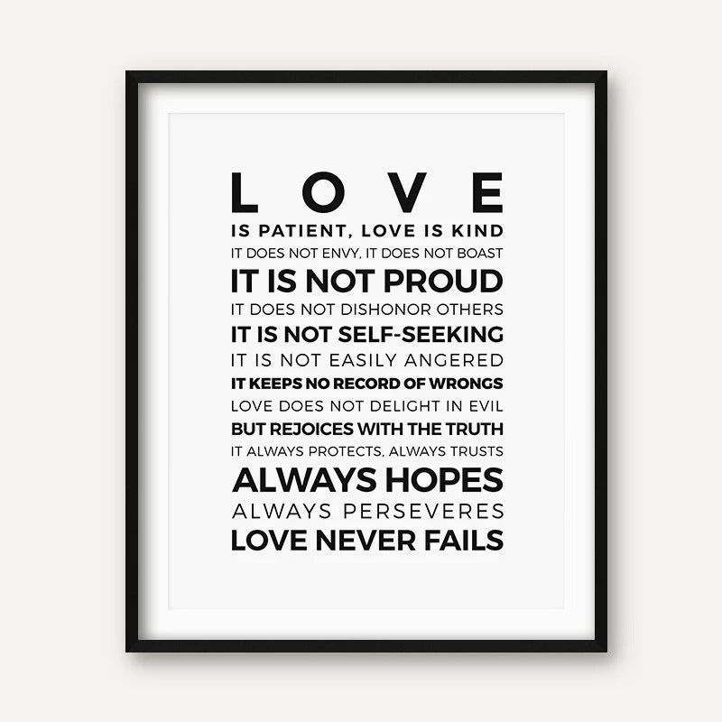 "Love is Patience Printed Wall Art and Scratch Art"