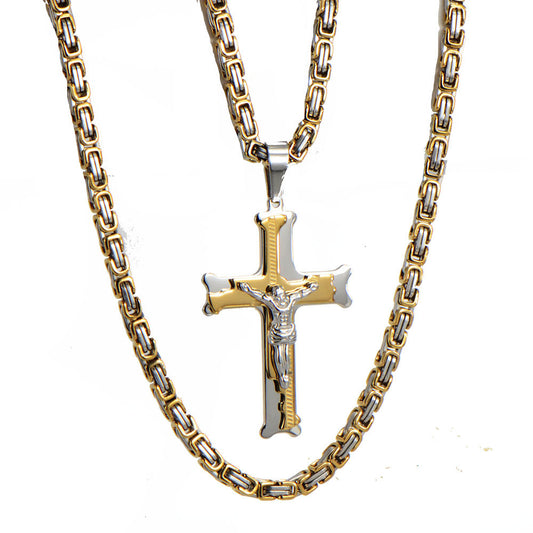 Cross Necklace, Jesus Christ Pendant, Korean Style Jewelry