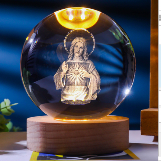 3D Laser Lamp - Virgin Mary with Crystal Ball Set