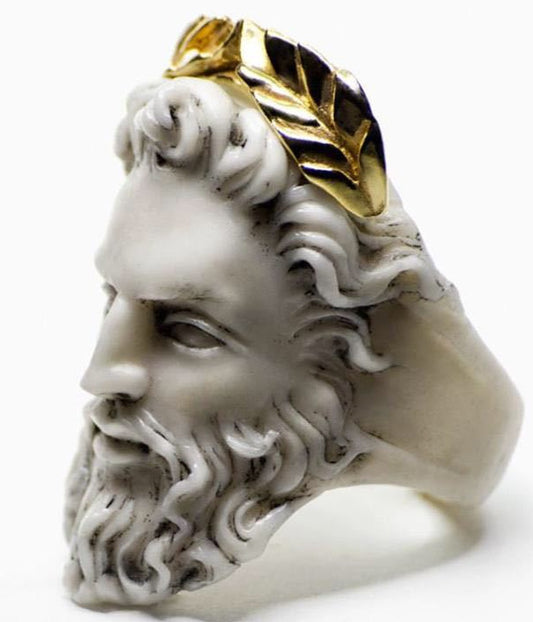 Exaggerated Old Man Head Ring - Jesus Themed Jewelry