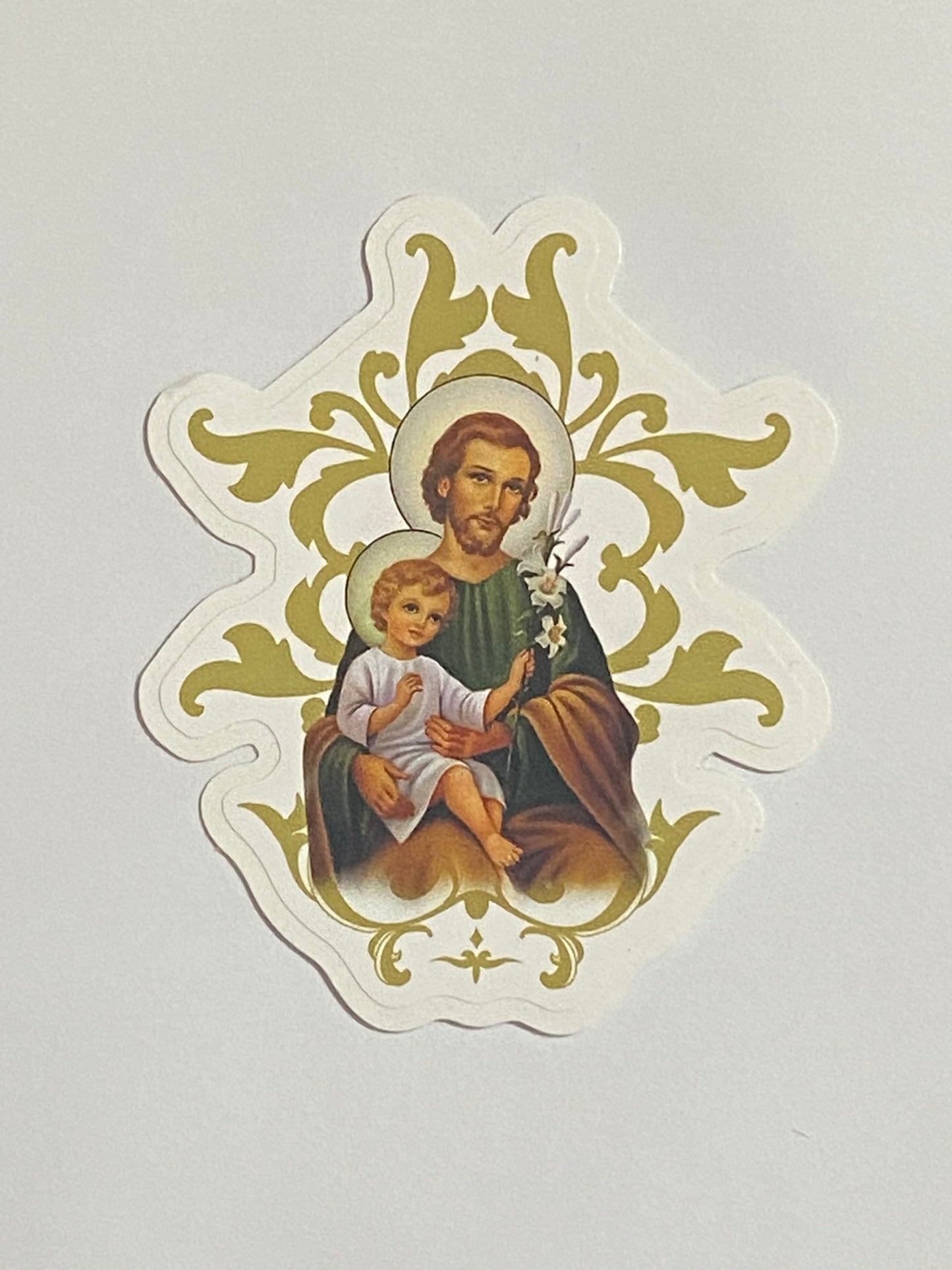 ANHGLORYPAPER Pack 3 St Joseph The Worker with Jesus Catholic Sticker 3""