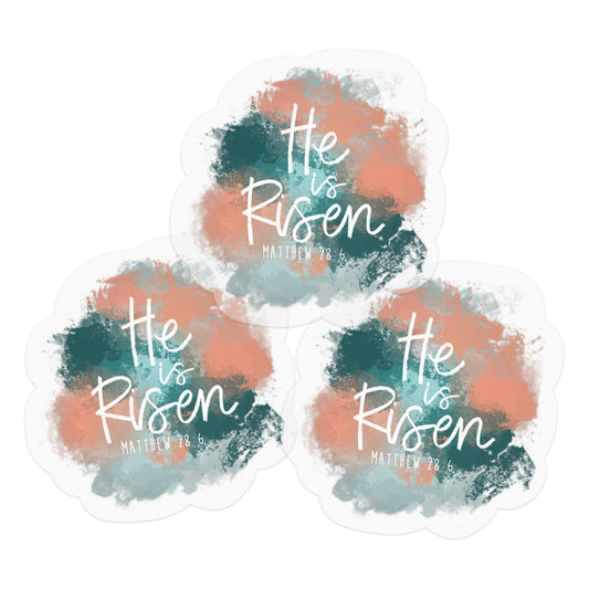 3PCs He is Risen Bible Verse Quote Matthew 28:6 Sticker The Lord Worship Christian Faith Waterproof Clear Vinyl God Jesus Stickers for Laptop Water Bottle Journal Religious Scripture Decals 3 Inches