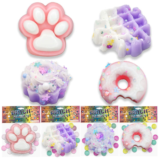 4pcs Taba Squishy Cat Paw Donut Squeeze Toys Kawaii Mochi Squishy Sensory Toys fufu Squishy for Cute ToysFidget Toys Squishy Novelty ThingsSuitable for Kids Teenage
